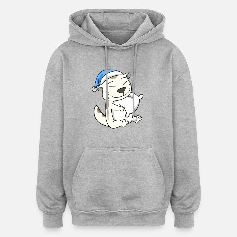 Katze Katzenrasse Devon Rex - Oversized Unisex Hoodie - Grau meliert