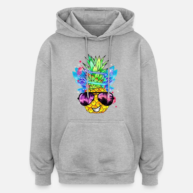 Ananas Kunst - Oversized Unisex Hoodie - Grau meliert