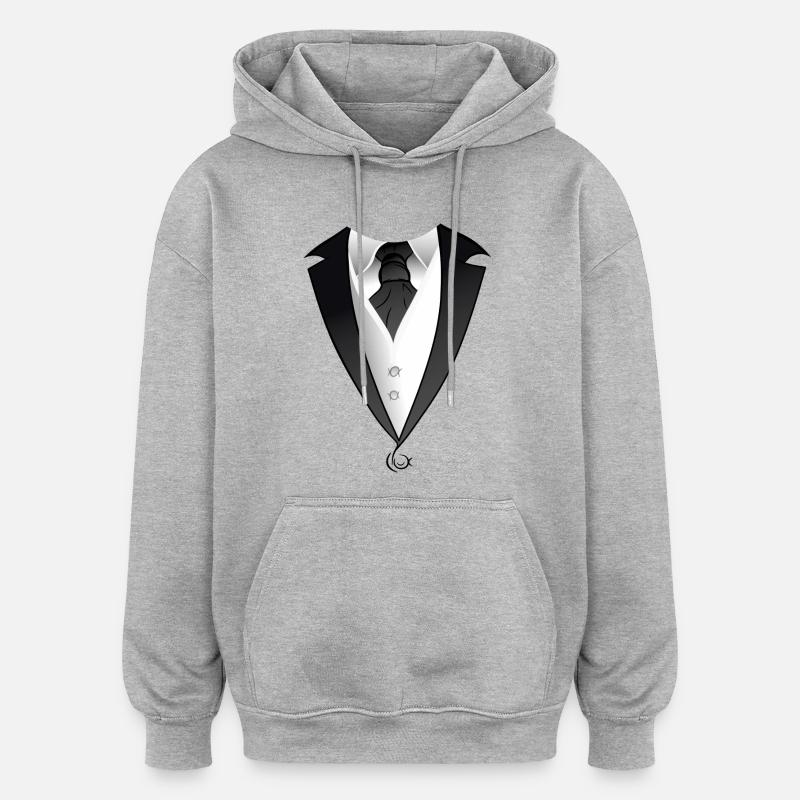 Anzug Smoking Kostüm - Oversized Unisex Hoodie - Grau meliert
