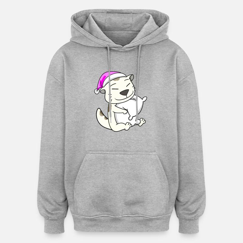 Cat cat breed Devon Rex - Oversized Unisex Hoodie - heather grey