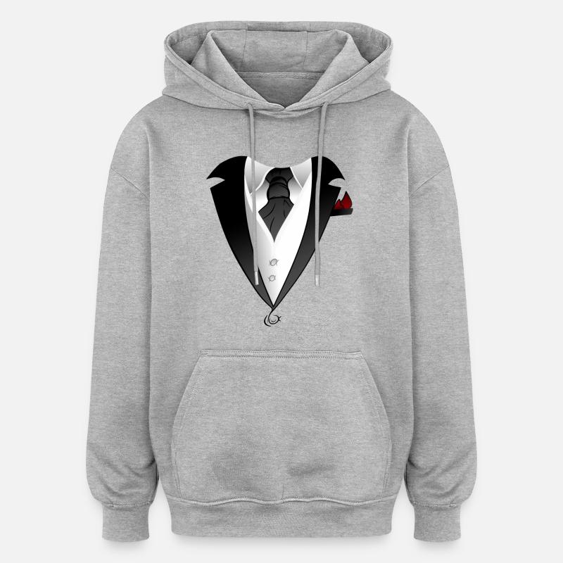 Costume avec veste cravate design - Sweat à capuche oversize unisexe - gris chiné