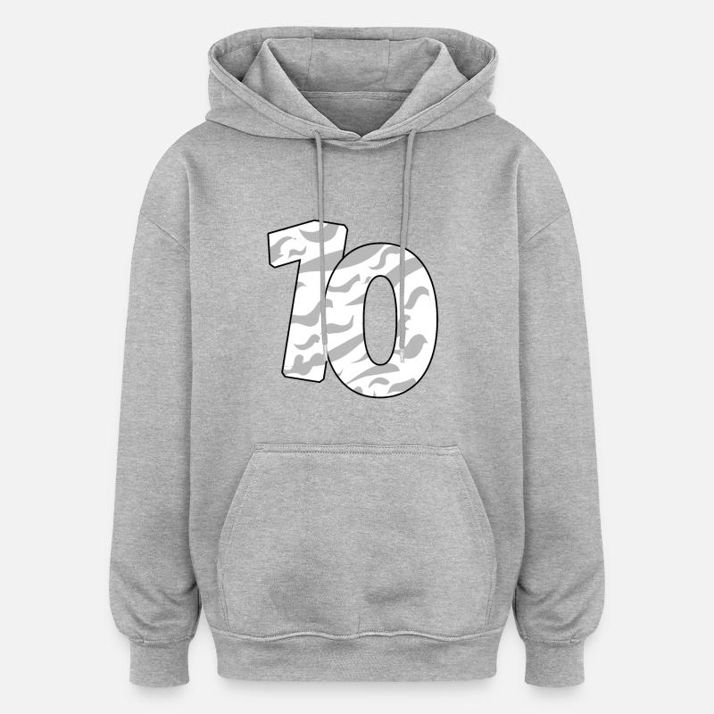 10 - Sweat à capuche oversize unisexe - gris chiné