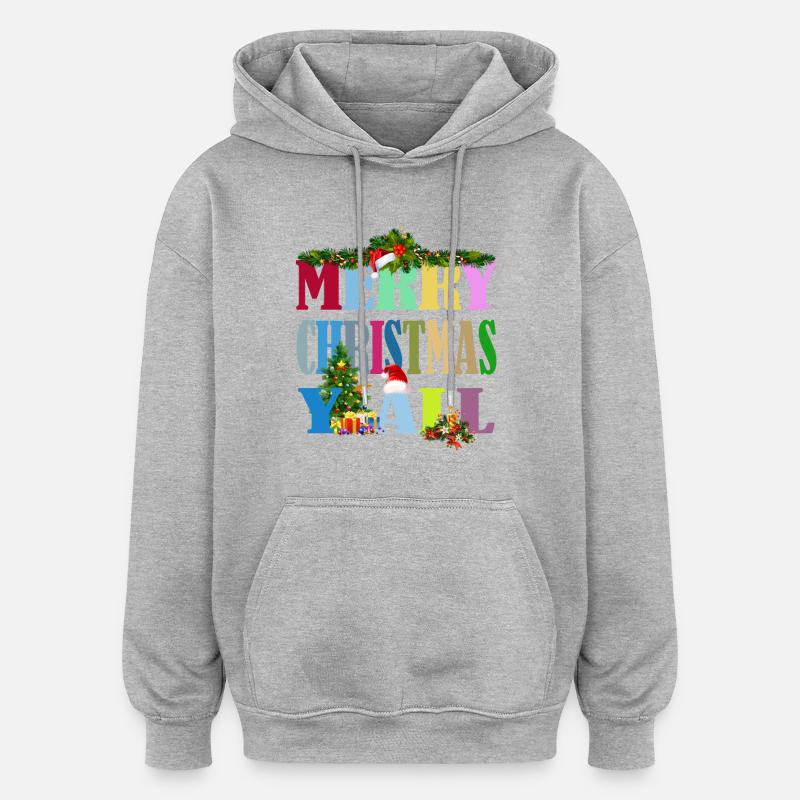 Joyeux Noël à tous Dire - Sweat à capuche oversize unisexe - gris chiné