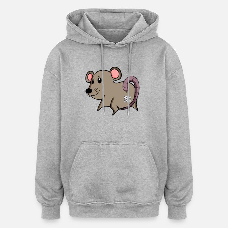 Mouse Ass - Mouse Butt - Sweat à capuche oversize unisexe - gris chiné