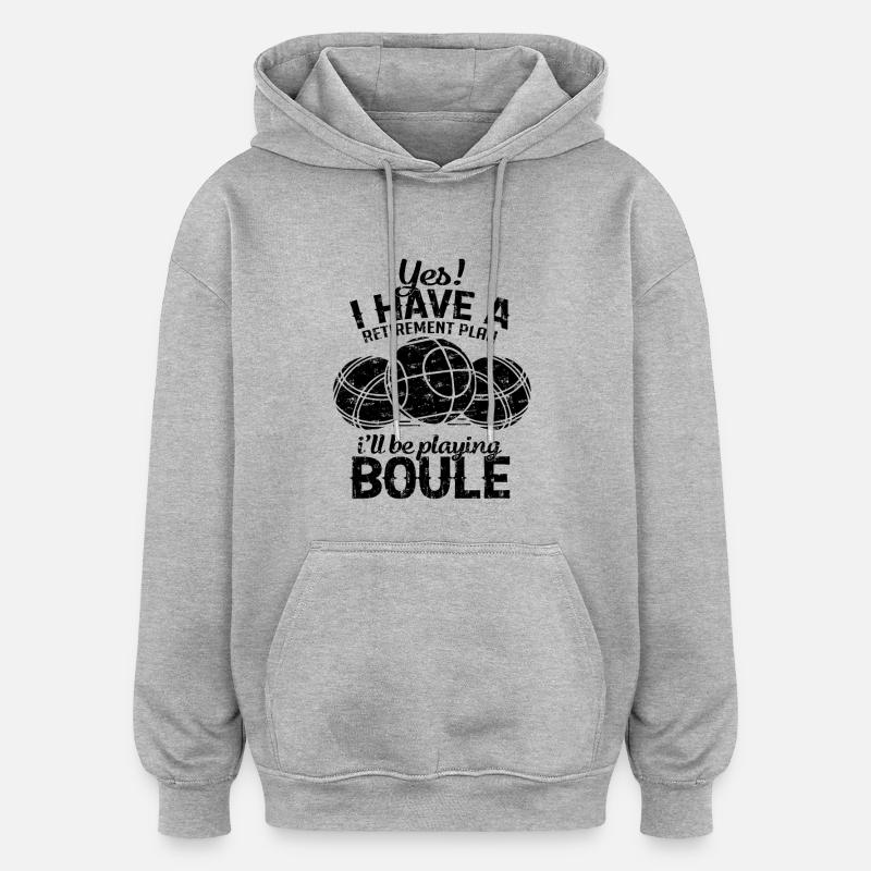 Régime de retraite Boule - Sweat à capuche oversize unisexe - gris chiné