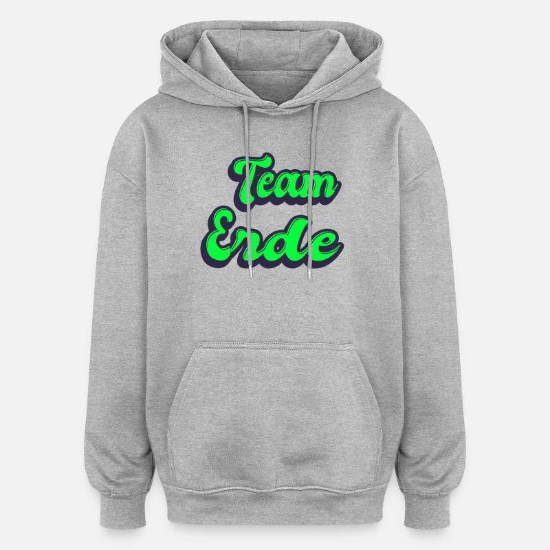 Team Erde - Oversized Unisex Hoodie - Grau meliert