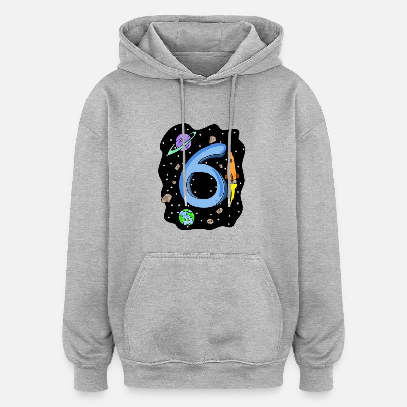 6 ans Jeune astronaute - Sweat à capuche oversize unisexe - gris chiné