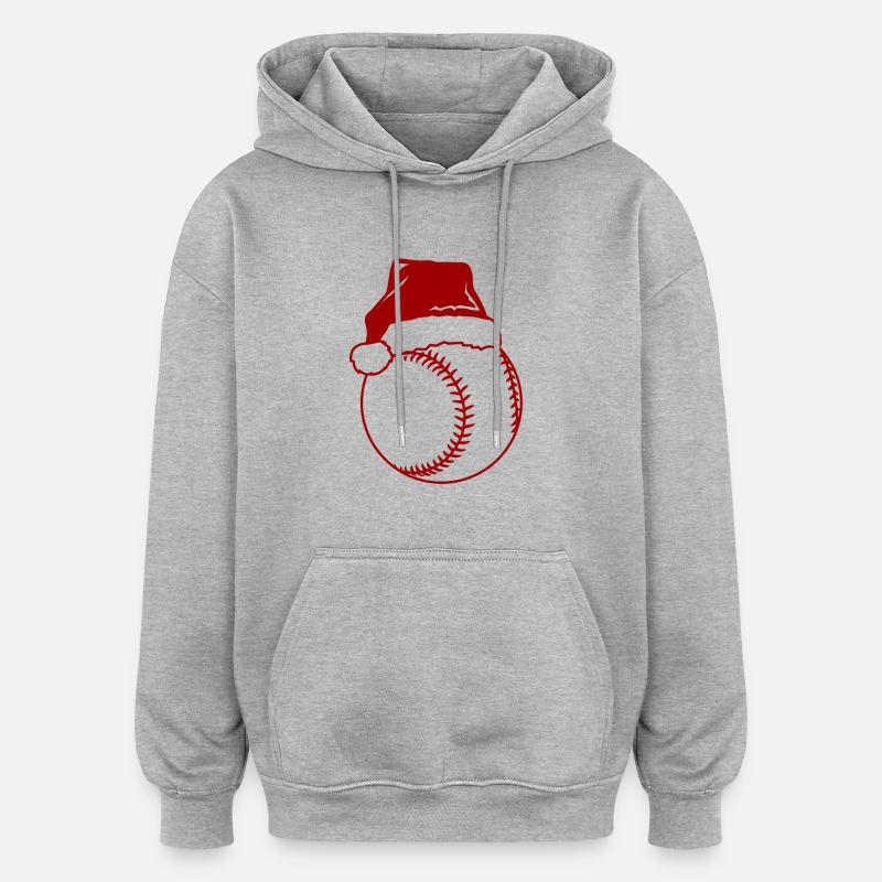 Baseball de Noël - Sweat à capuche oversize unisexe - gris chiné
