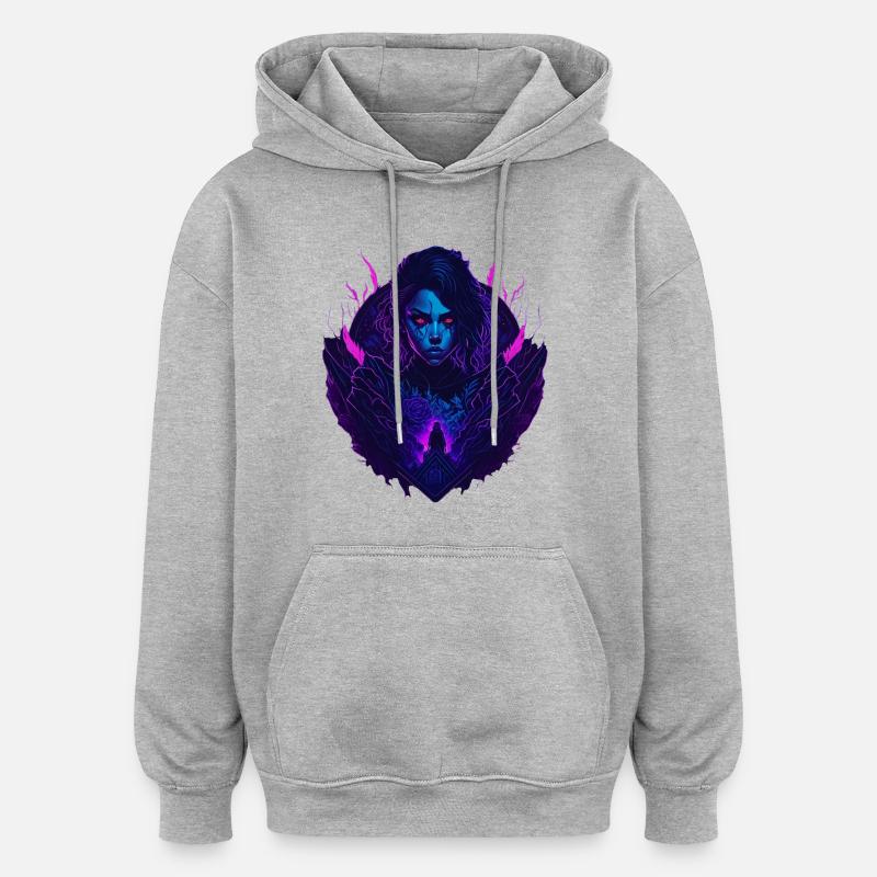 Devil Gothic Seduction Girl - Sweat à capuche oversize unisexe - gris chiné