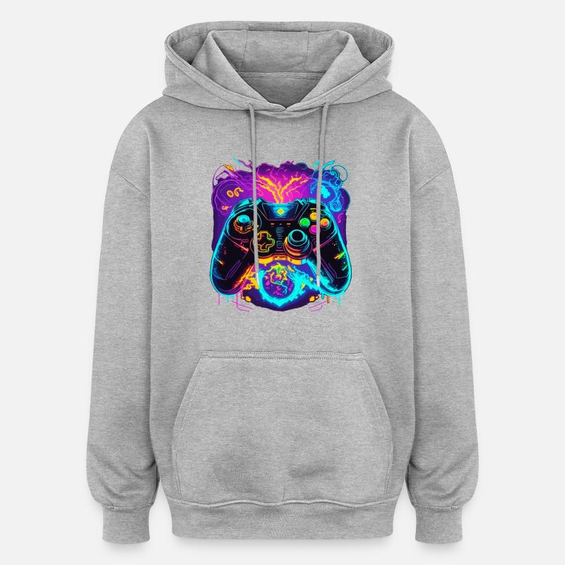 Power Graffiti Gaming Controller - Oversized Unisex Hoodie - Grau meliert