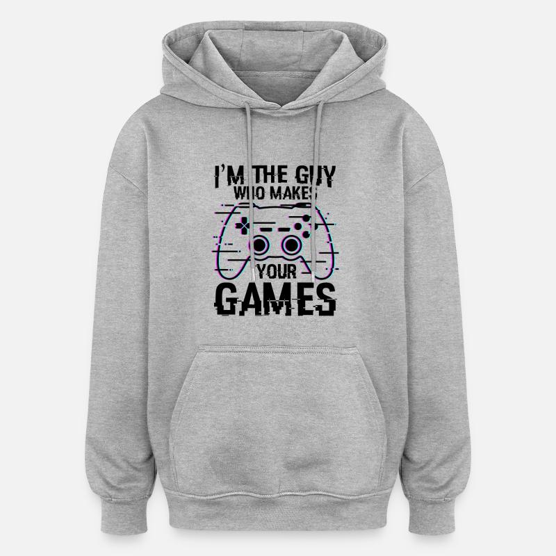 Game Developer Quote - Oversized Unisex Hoodie - heather grey