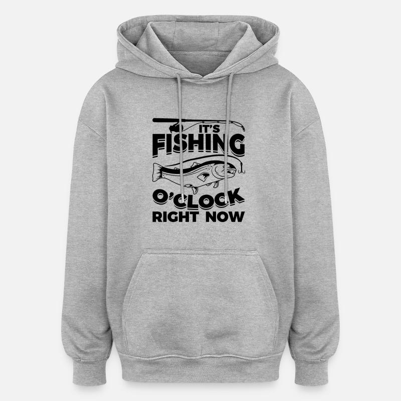 C’est l’heure de la pêche - Sweat à capuche oversize unisexe - gris chiné