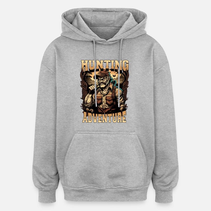 Des chasseurs à l’aventure - Sweat à capuche oversize unisexe - gris chiné