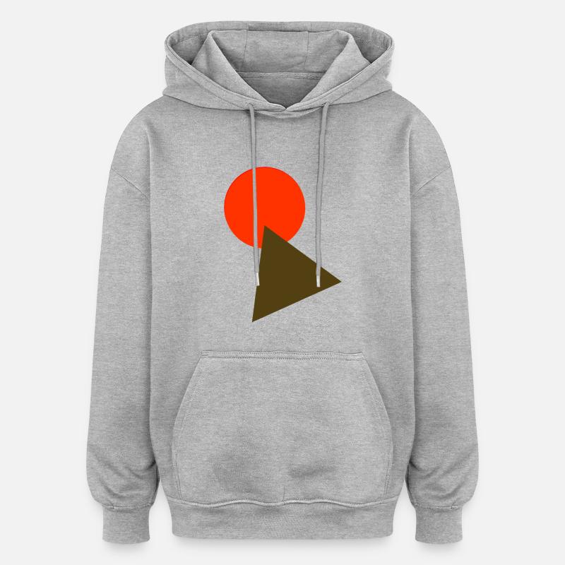 Cercle et triangle - Sweat à capuche oversize unisexe - gris chiné