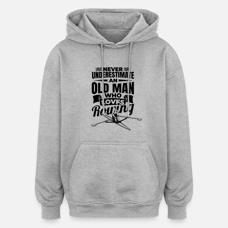 Papy rameur - Sweat à capuche oversize unisexe - gris chiné