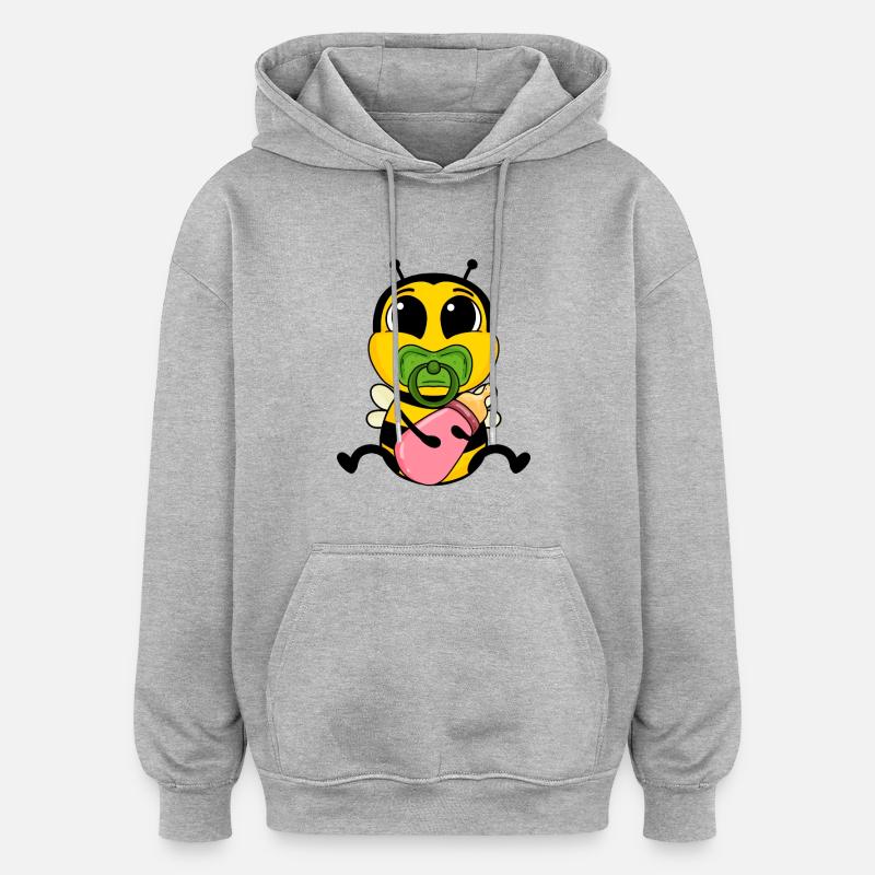 Bébé abeille - Sweat à capuche oversize unisexe - gris chiné