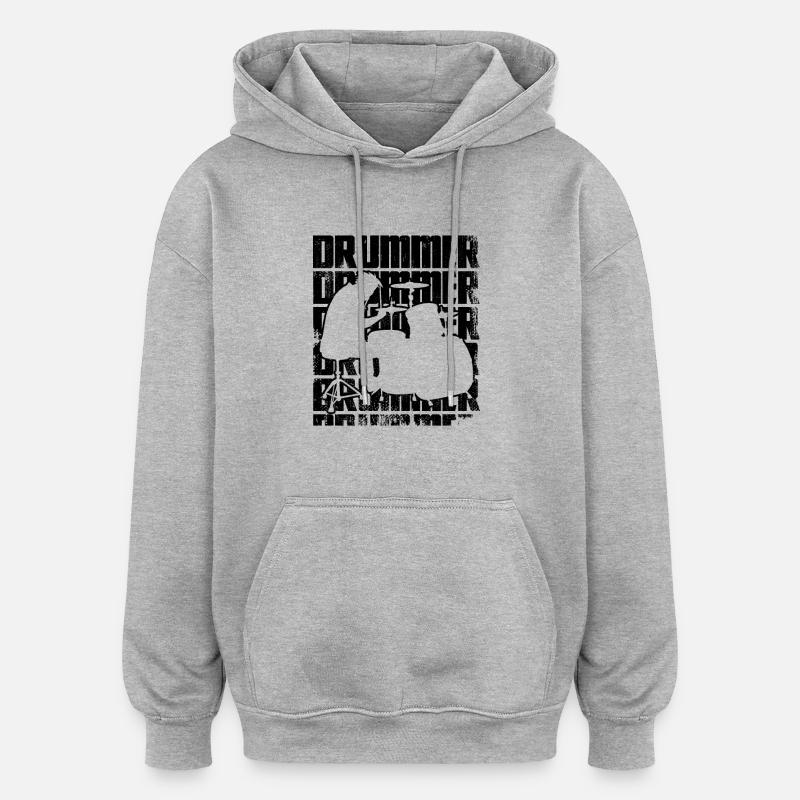 Batteur - Sweat à capuche oversize unisexe - gris chiné