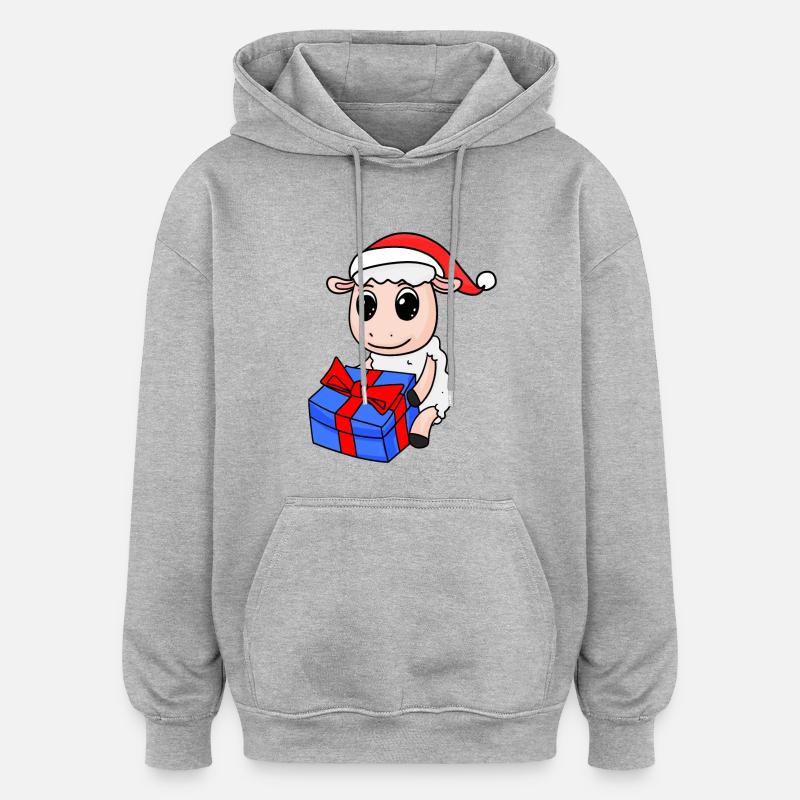Noël de mouton - Sweat à capuche oversize unisexe - gris chiné