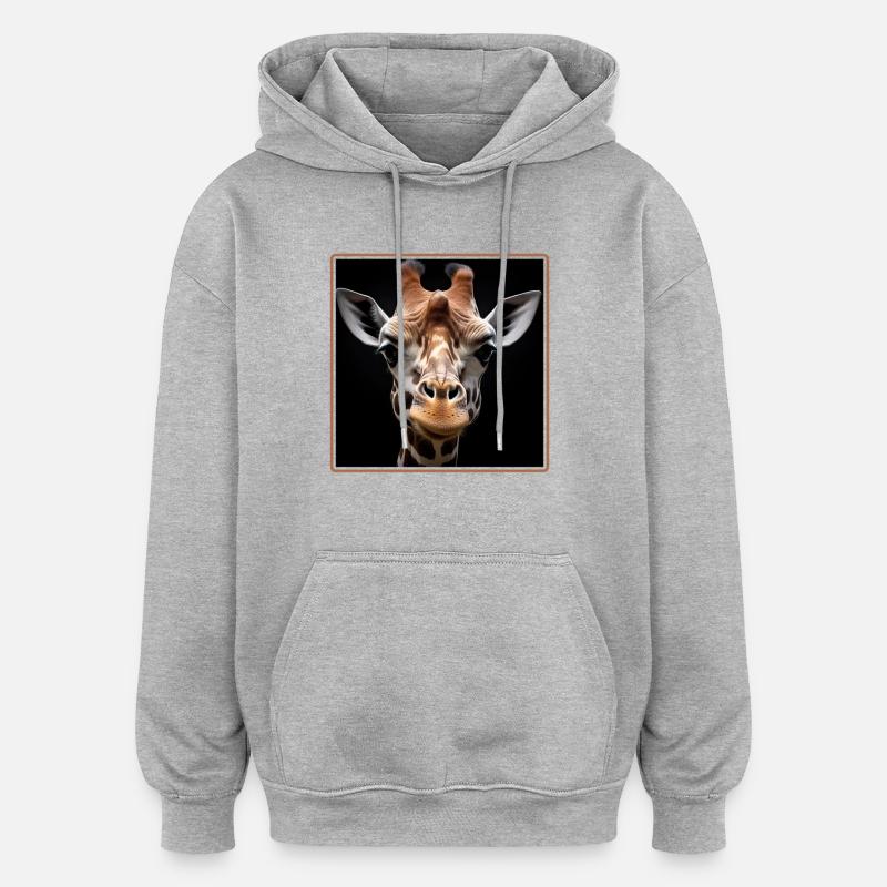 Giraffen realistic Giraffe - Oversized Unisex Hoodie - Grau meliert