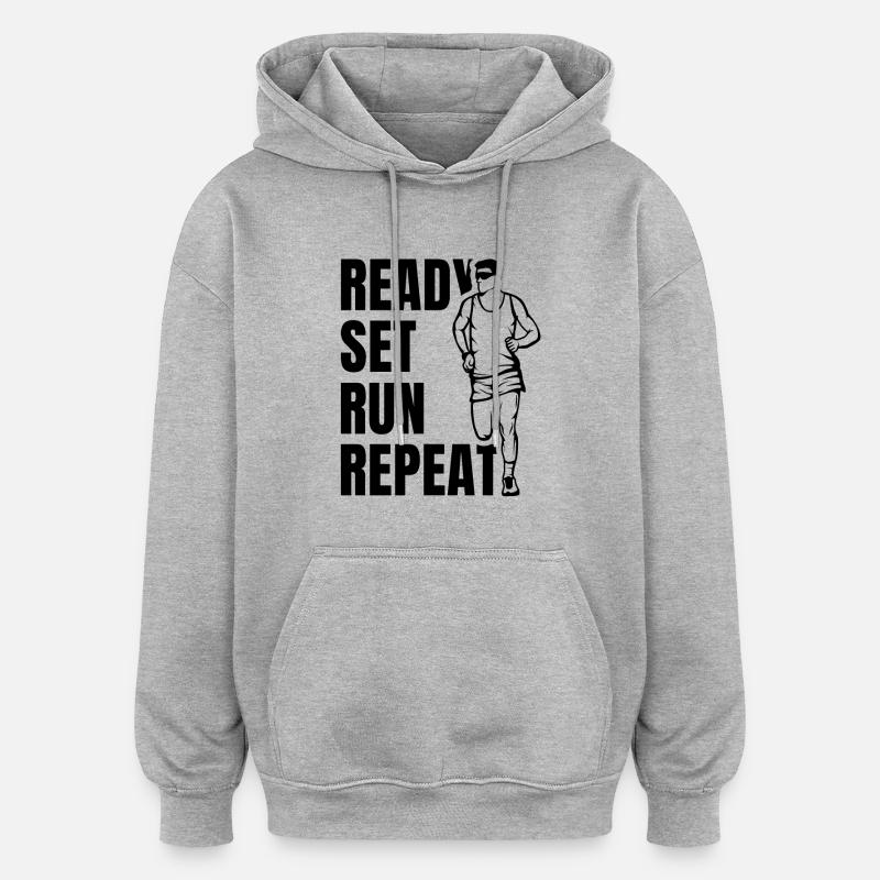 Citation de coureur - Sweat à capuche oversize unisexe - gris chiné