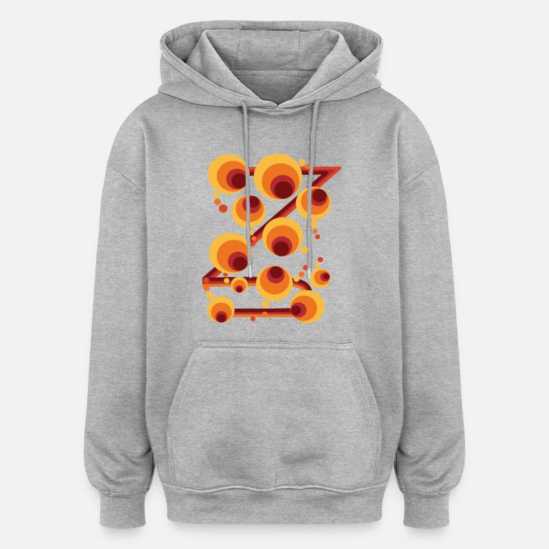 Abstraktes Polka Dot Kreismuster - Oversized Unisex Hoodie - Grau meliert