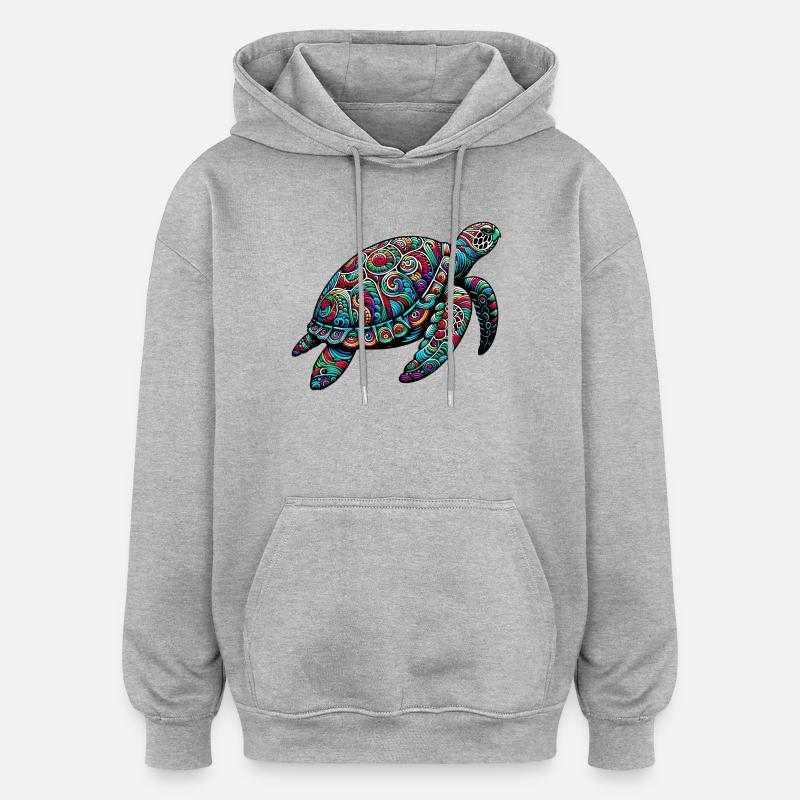 Turtle - Oversized Unisex Hoodie - heather grey