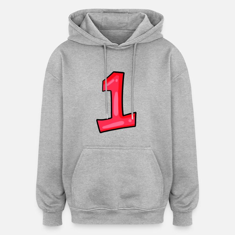 1 - Sweat à capuche oversize unisexe - gris chiné
