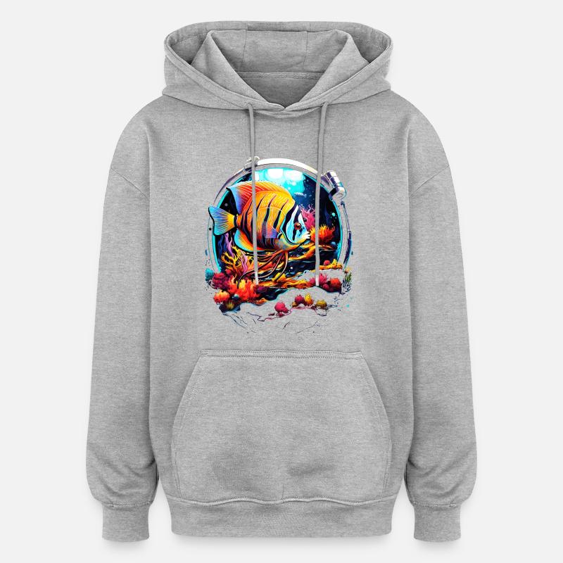 Angelfish - Sweat à capuche oversize unisexe - gris chiné