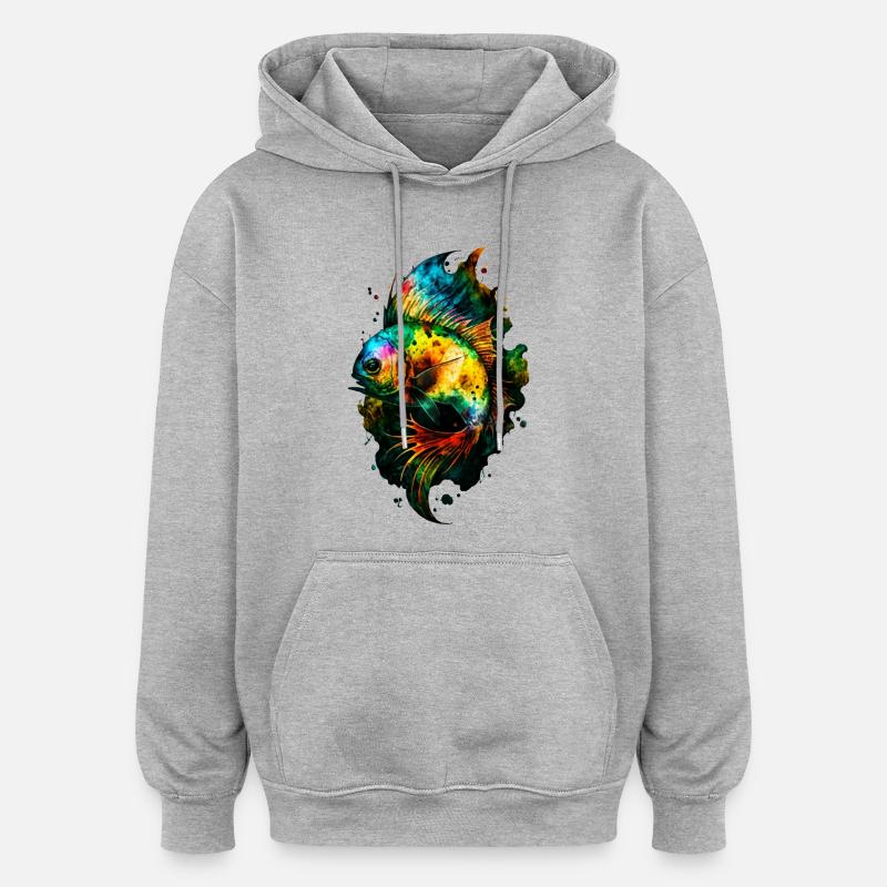 Angelfish - Sweat à capuche oversize unisexe - gris chiné