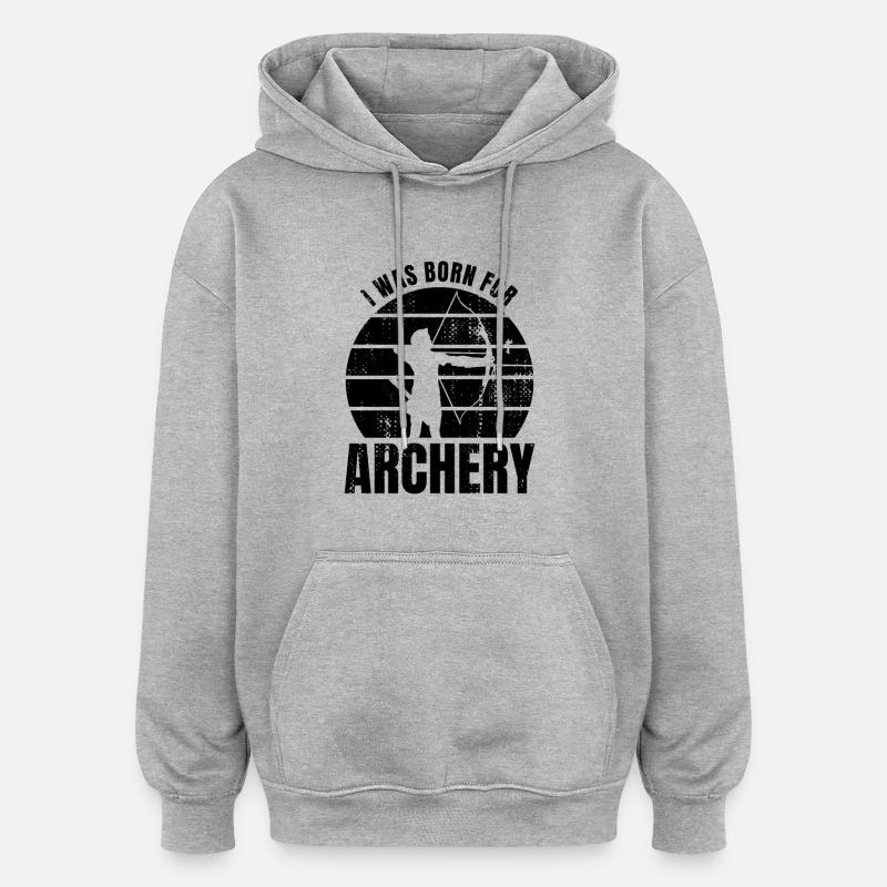 Proverbe de l’archer - Sweat à capuche oversize unisexe - gris chiné