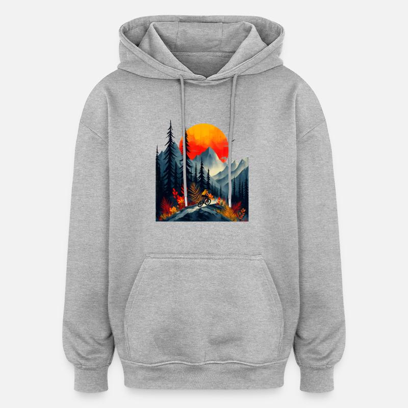 Vtt - Sweat à capuche oversize unisexe - gris chiné