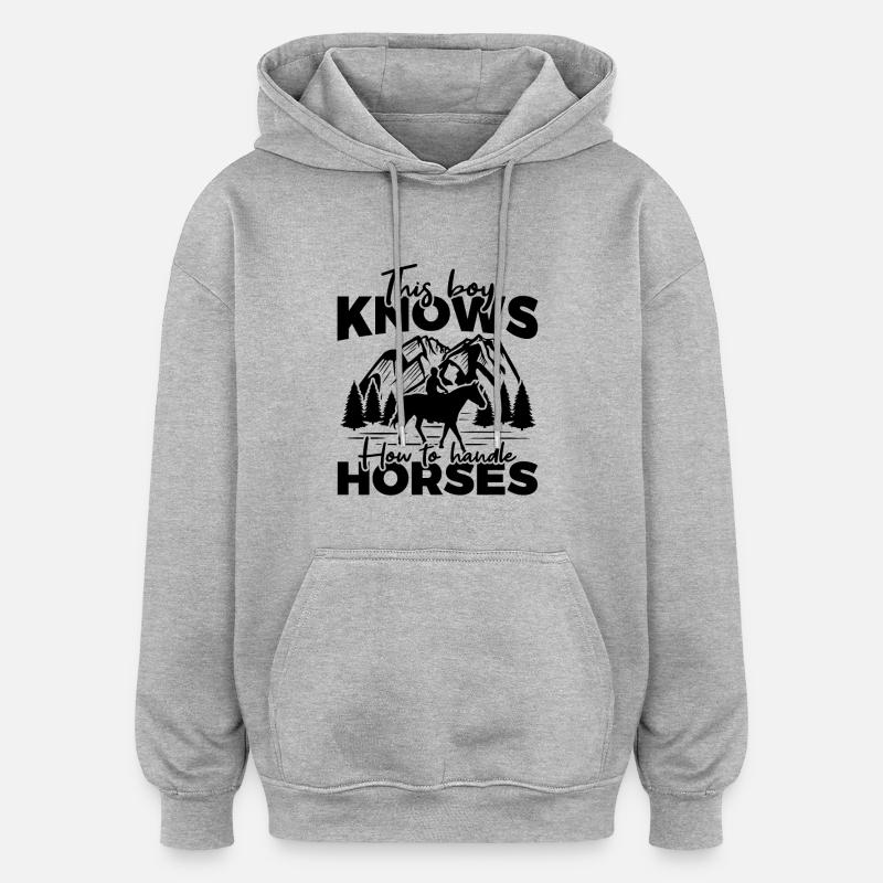 Drôle de garçon de cheval - Sweat à capuche oversize unisexe - gris chiné