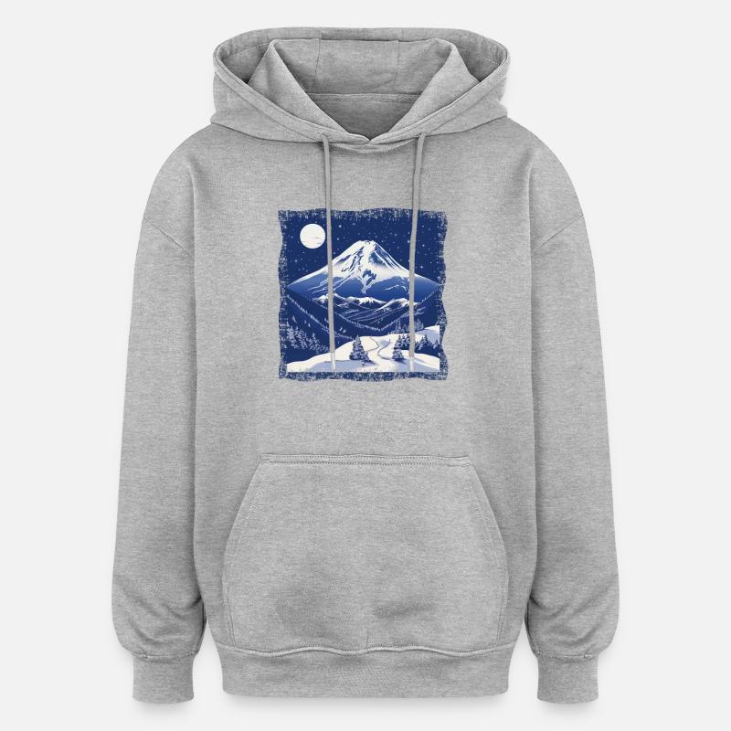 Niseko Japan Ski Snowboard D’hiver - Sweat à capuche oversize unisexe - gris chiné