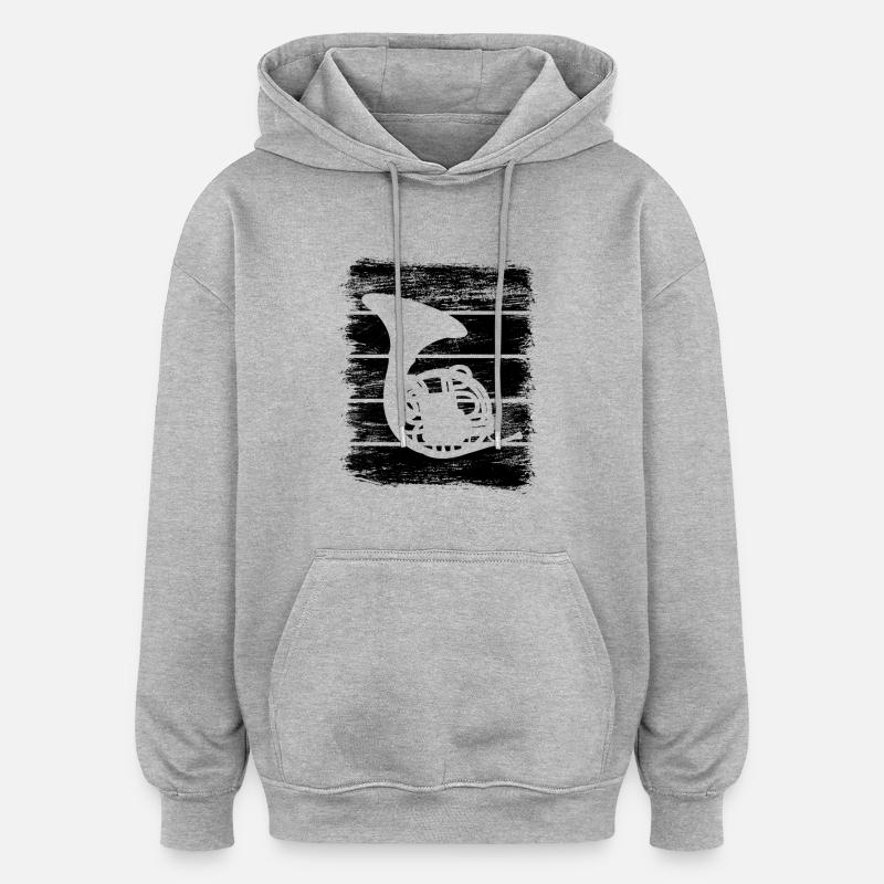 Clairon - Sweat à capuche oversize unisexe - gris chiné