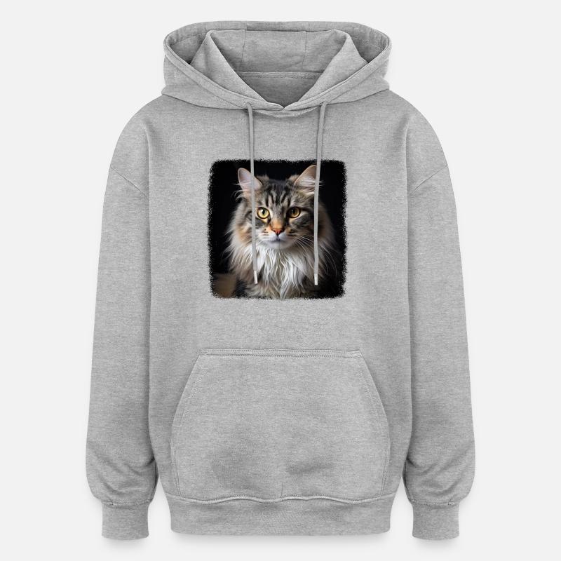 Ragamuffin Chaton Ragamuffin Chat - Sweat à capuche oversize unisexe - gris chiné