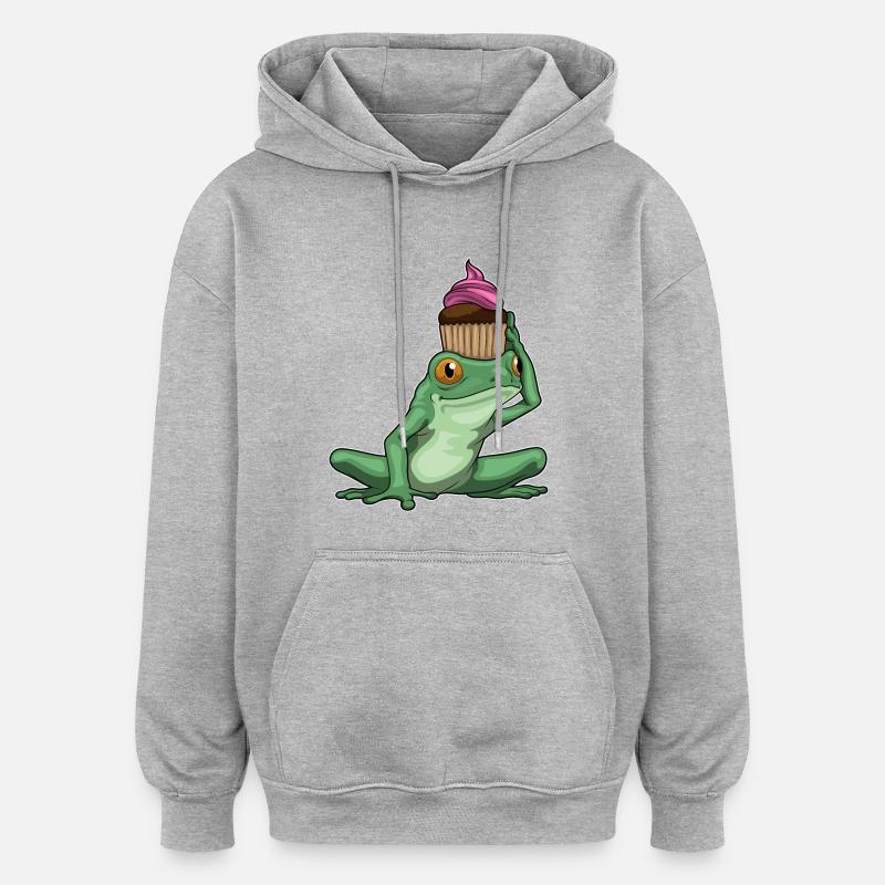 Muffin grenouille - Sweat à capuche oversize unisexe - gris chiné