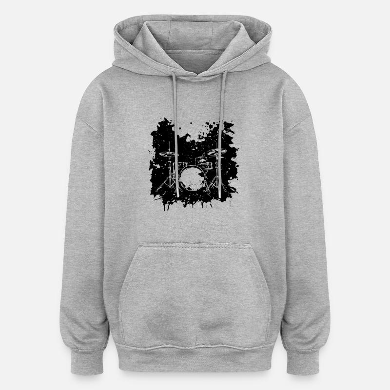 Percussion - Sweat à capuche oversize unisexe - gris chiné