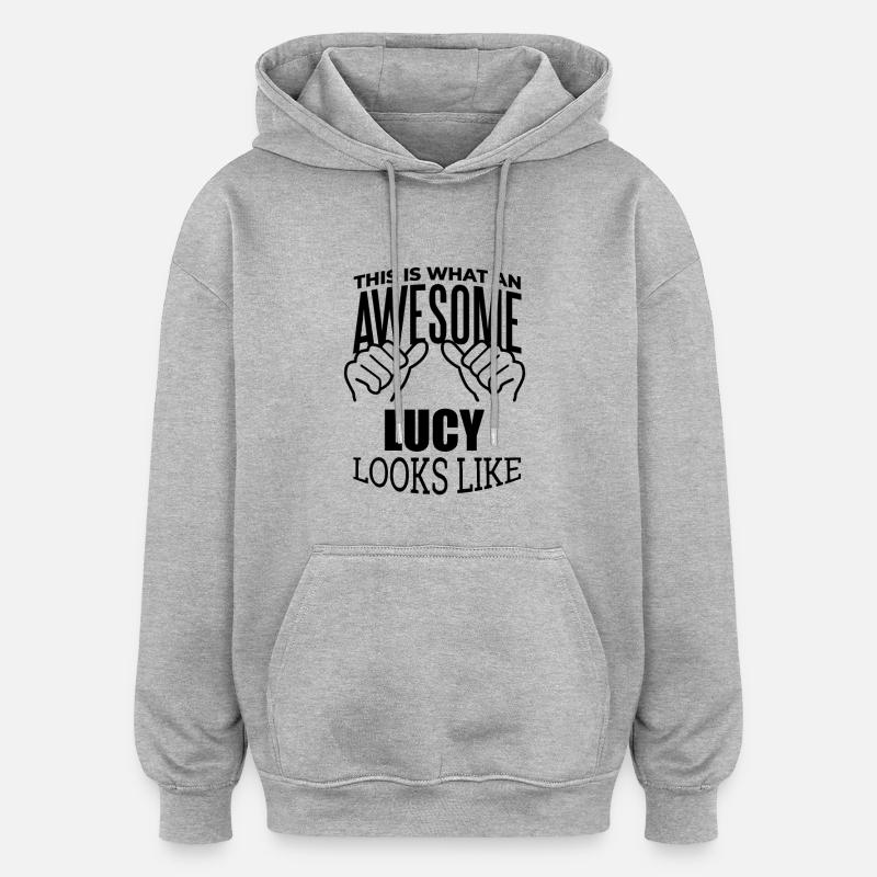 Lucy - Sweat à capuche oversize unisexe - gris chiné