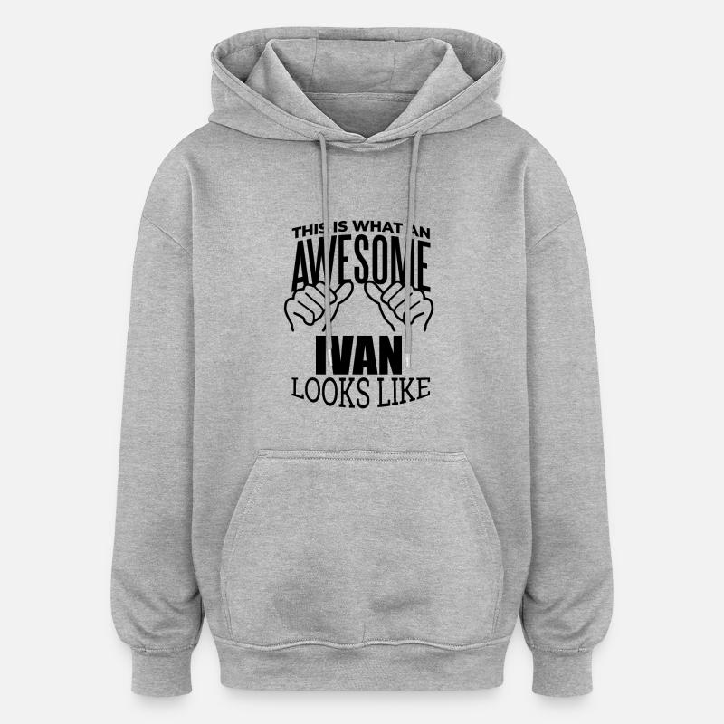 Ivan - Oversized Unisex Hoodie - Grau meliert