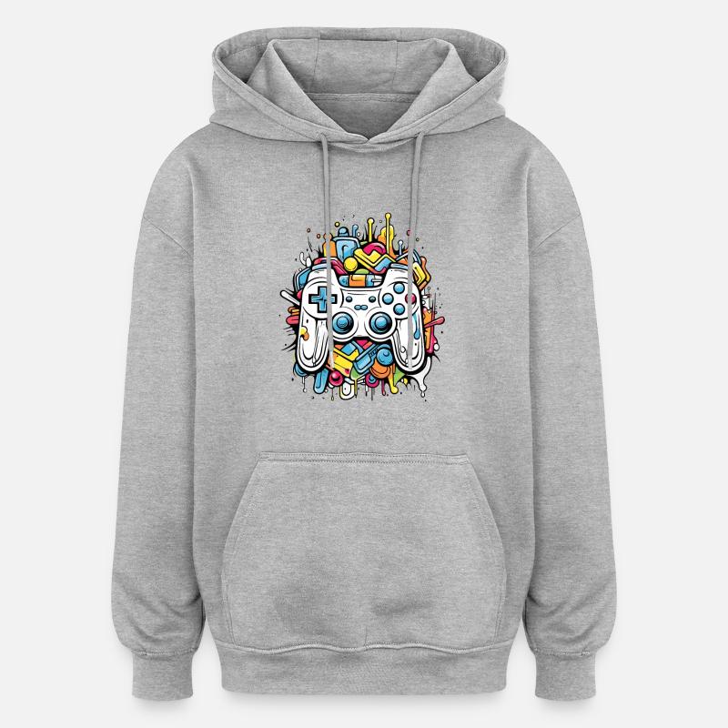 Game Controller - Oversized Unisex Hoodie - Grau meliert