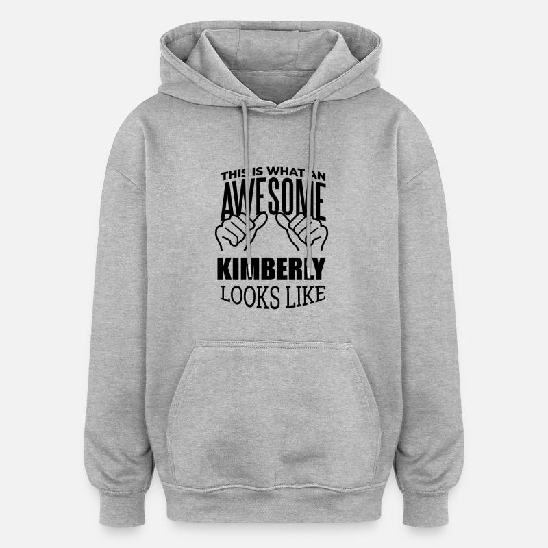 Kimberly - Sweat à capuche oversize unisexe - gris chiné