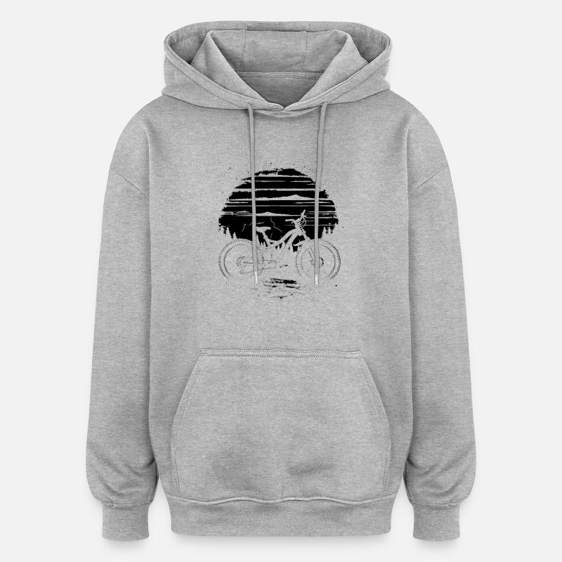 Vtt - Sweat à capuche oversize unisexe - gris chiné