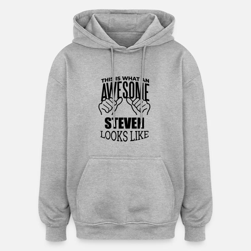 Steven - Sweat à capuche oversize unisexe - gris chiné