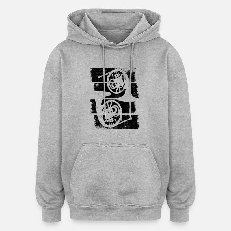 Clairons - Sweat à capuche oversize unisexe - gris chiné