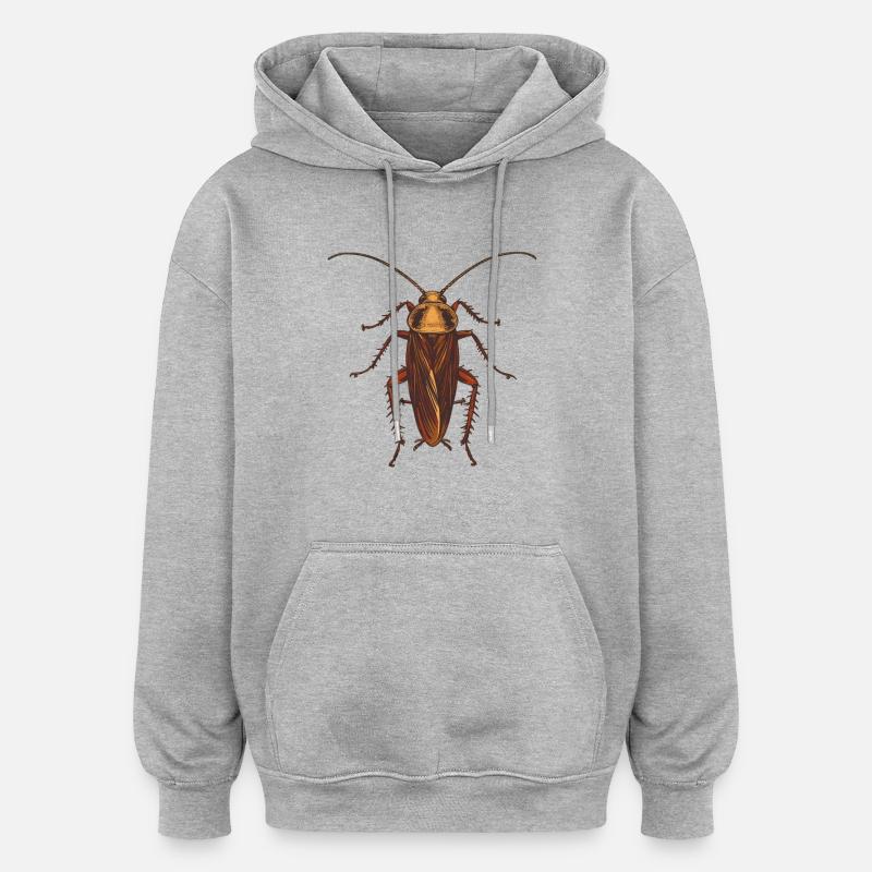 cafards cafards cafards cafard - Sweat à capuche oversize unisexe - gris chiné