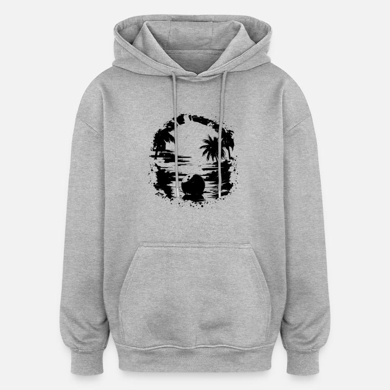 Graphiques de bowling - Sweat à capuche oversize unisexe - gris chiné