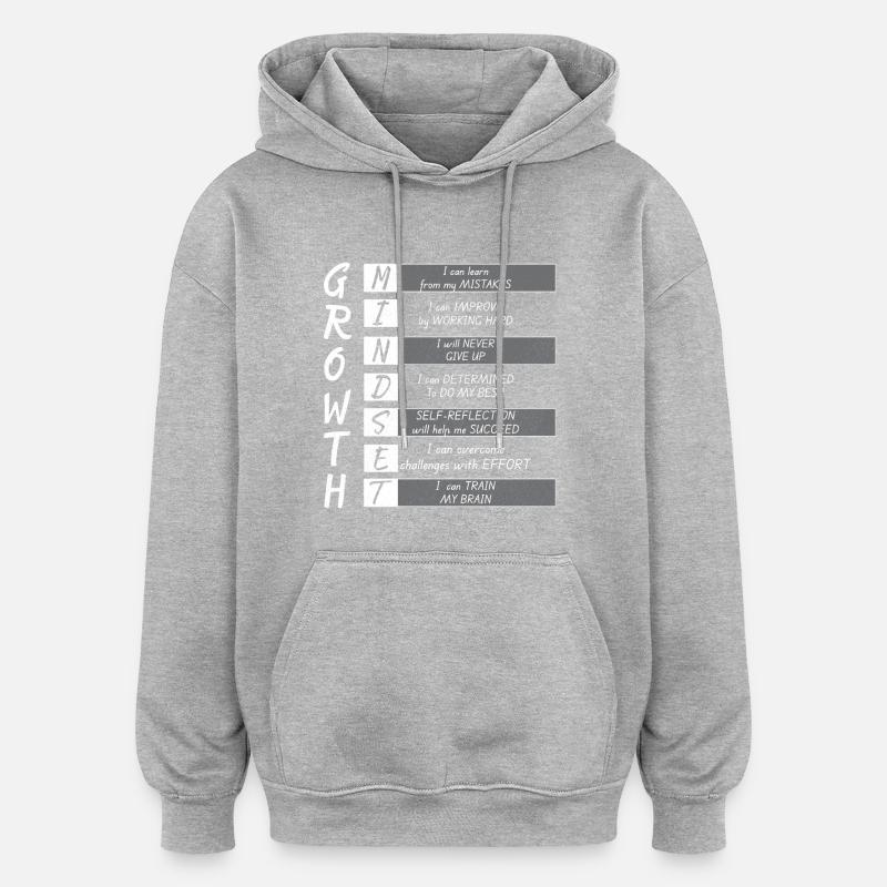 WACHSTUM MINIMUM - Oversized Unisex Hoodie - Grau meliert