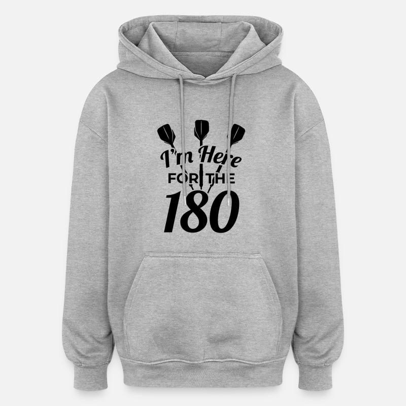 Drôle de dicton de fléchettes - Sweat à capuche oversize unisexe - gris chiné
