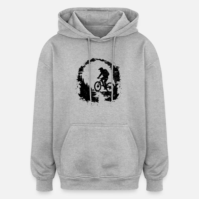 Vtt - Sweat à capuche oversize unisexe - gris chiné