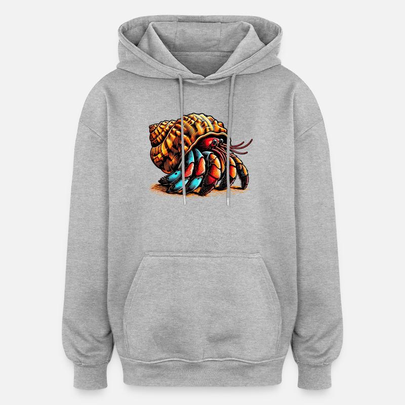 Einsiedlerkrebs - Oversized Unisex Hoodie - Grau meliert